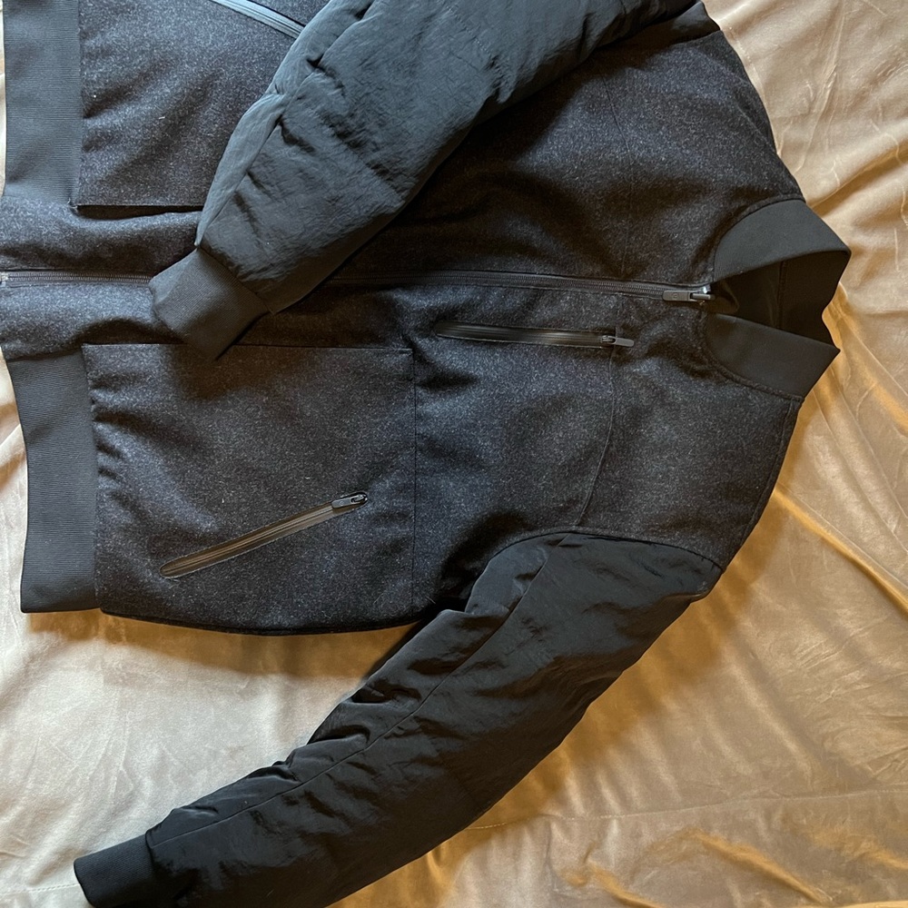 Lululemon Roam far wool bomber. Reversible. Goose down. Water repellent
